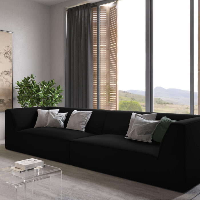 Windsor & Co Sao 4-zitsbank - Velvet - Zwart