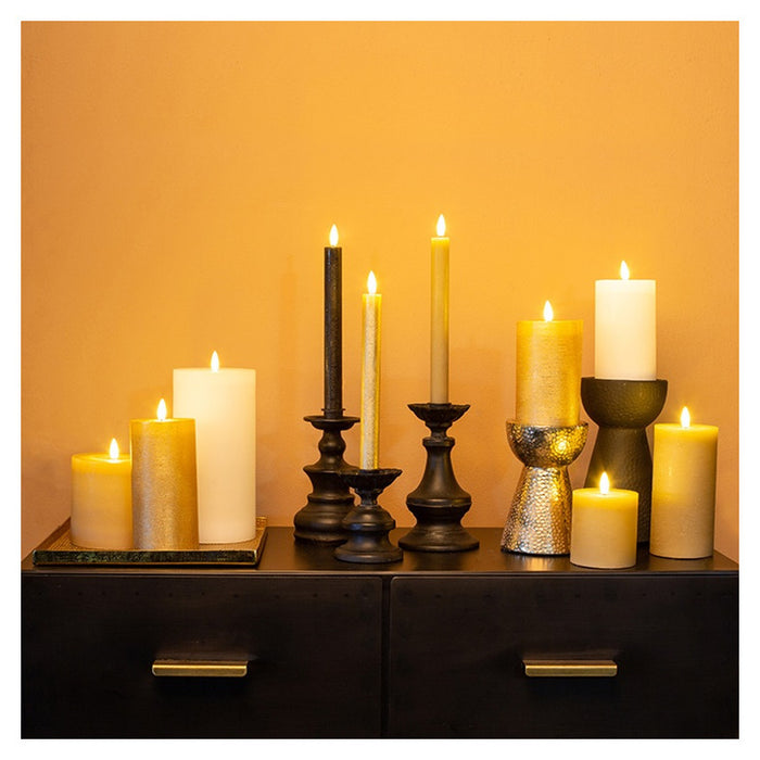 Countryfield LED kaars|stompkaars - beige - D7,5 x H8 cm - timer