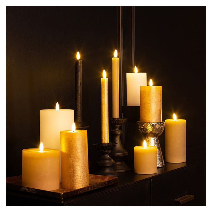 Countryfield LED kaars|stompkaars - beige - D7,5 x H8 cm - timer