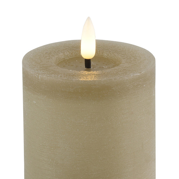 Countryfield LED kaars|stompkaars - beige - D7,5 x H8 cm - timer