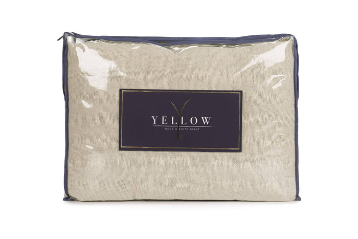 Yellow Katoen Bedsprei Plaid Ica - moon sand
