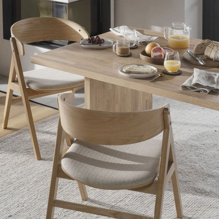 Rowico Home Waterton Houten Eetkamerstoel Naturel - Beige Zitting