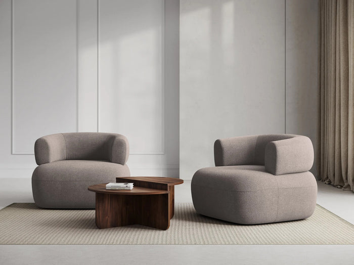 Micadoni Home Jenny Fauteuil Bouclé - Lichtbruin