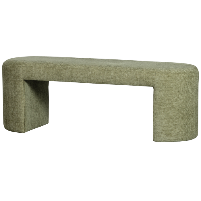 WOOOD Jacob Bankje - Chenille - Olive Green - 46x130x46