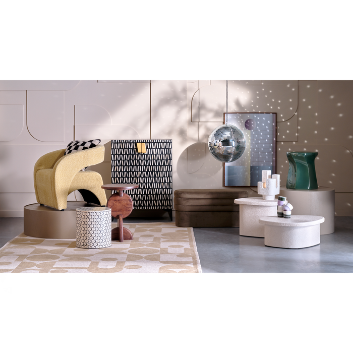 WOOOD Menne Opbergkast - Bone Inlay - Zwart|Wit - 108x81x43