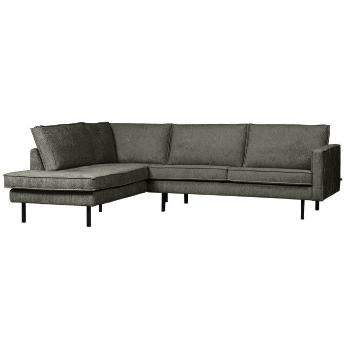 WOOOD Hoekbank Links Rodeo - Velvet - Frost - 85x266x213