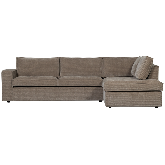 WOOOD Hajo Hoekbank Rechts - Rib - Taupe - 84x283x197