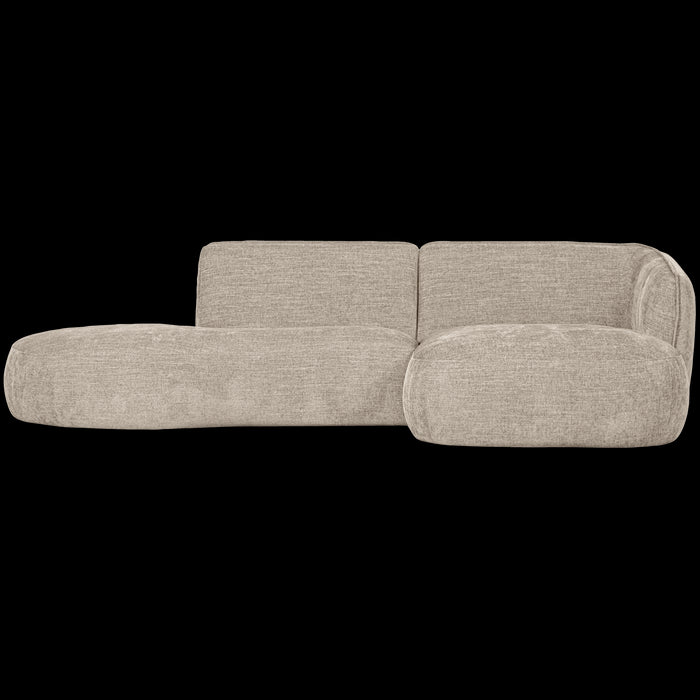 WOOOD Polly Chaise Longue - Polyester - Zand - 71x258x105|150