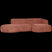 WOOOD Polly Chaise Longue Rechts - Polyester - Roze - 71x258x105|150