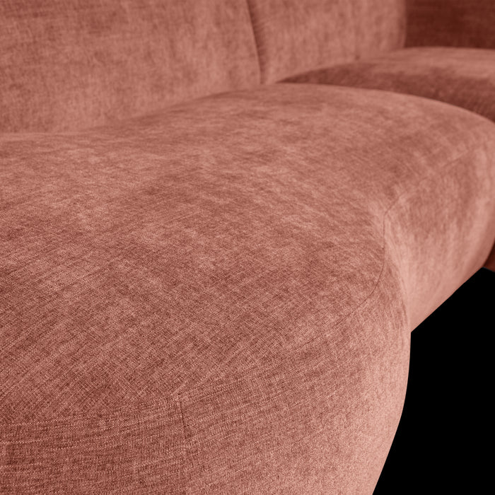 WOOOD Polly Chaise Longue Rechts - Polyester - Roze - 71x258x105|150