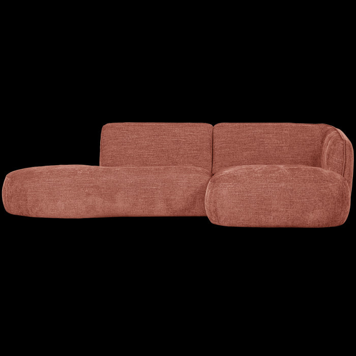 WOOOD Polly Chaise Longue Rechts - Polyester - Roze - 71x258x105|150