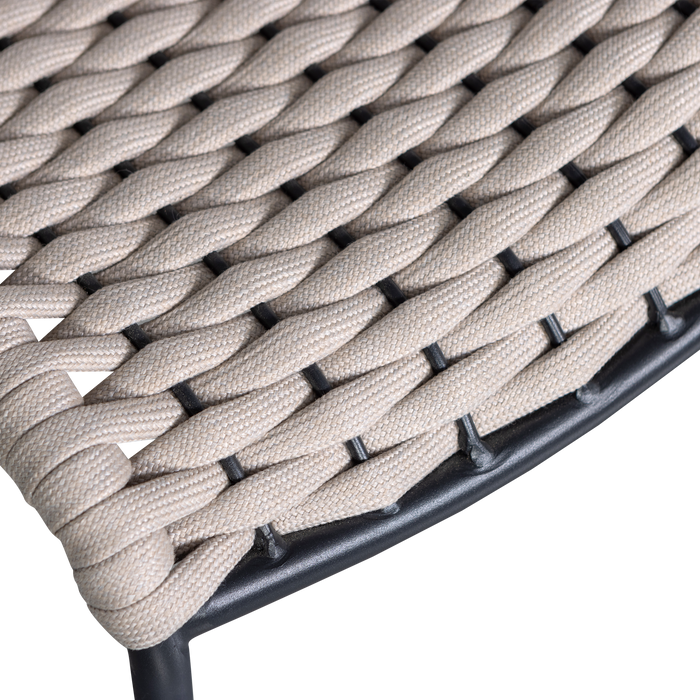 WOOOD Taku Tuinstoel Zonder Armleuning - Polyester - Zand -Set van 2