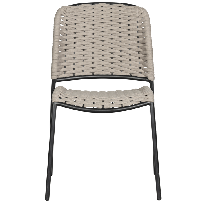 WOOOD Taku Tuinstoel Zonder Armleuning - Polyester - Zand -Set van 2