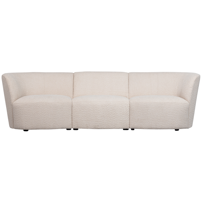 WOOOD Coco 3-Zits Bank - Bouclé - Creme - 70x227x72