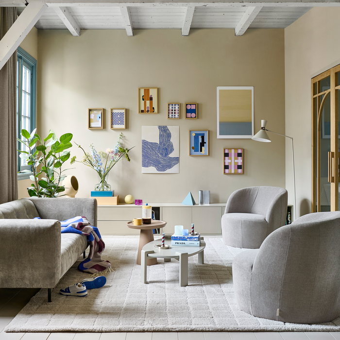 vtwonen Turn Draaifauteuil - Velvet - Naturel - 78x82x87