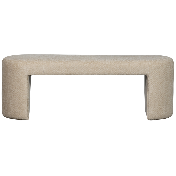 WOOOD Jacob Bankje - Chenille - Naturel - 46x130x46