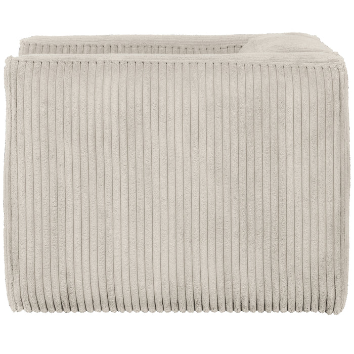 WOOOD Bean Fauteuil - Grove Ribstof - Naturel - 74x146x98