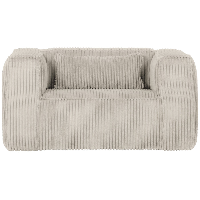 WOOOD Bean Fauteuil - Grove Ribstof - Naturel - 74x146x98