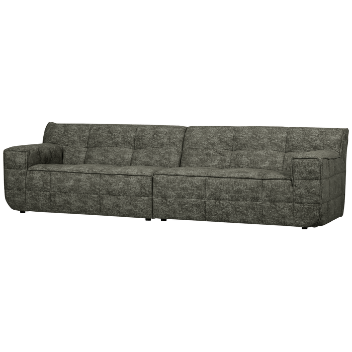 WOOOD Timor 4-Zits Bank - Polyester - Warm Groen Melange - 81x297x92