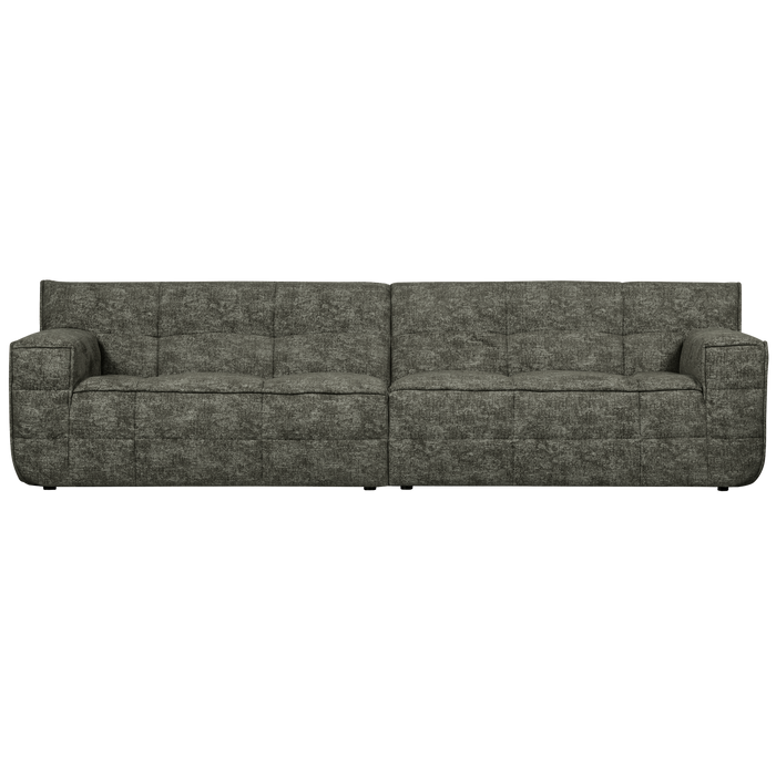 WOOOD Timor 4-Zits Bank - Polyester - Warm Groen Melange - 81x297x92