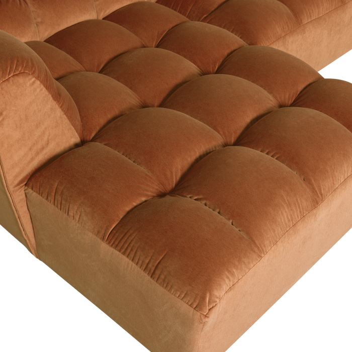 WOOOD Allure Chaise Longue Bank - Fluweel - Terra - 79x324x165