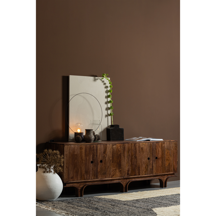 WOOOD Staes Dressoir - Mangohout - Walnoot - 206x76x51