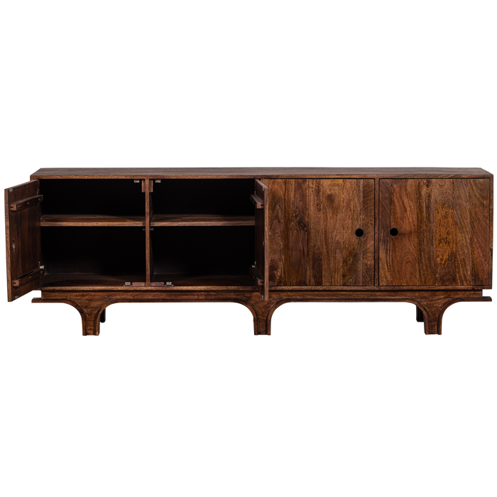 WOOOD Staes Dressoir - Mangohout - Walnoot - 206x76x51