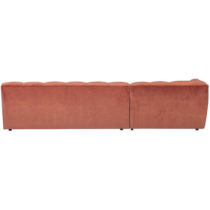 WOOOD Allure Chaise Longue Bank Links - Fluweel - Blush - 79x324x165