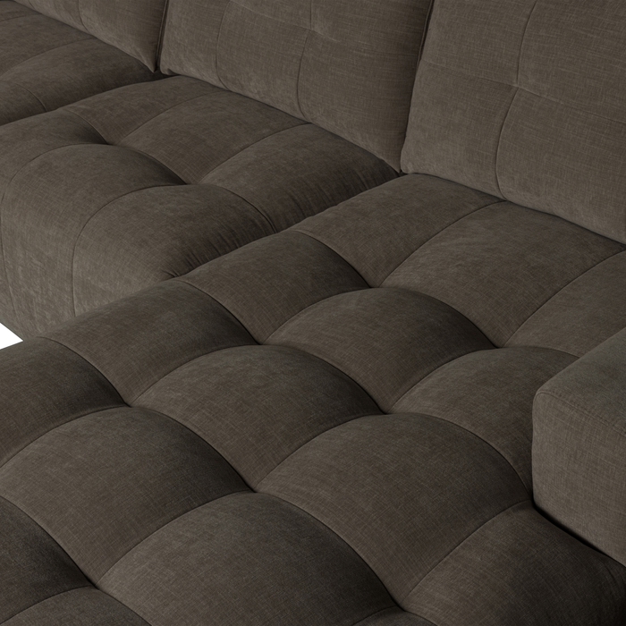 vtwonen Bar Chaise Longue Rechts - Stof - Antraciet - 87x280x170