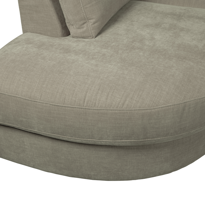 vtwonen Family 1-Zits Bank Element Ronde Hoek Links - Polyester -Grijs