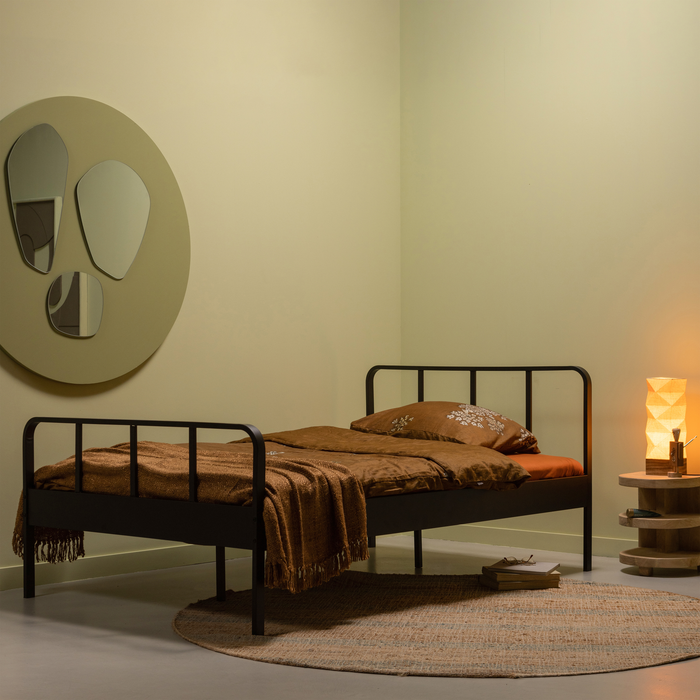 Woood Mees Bed Twijfelaar - Zwart - 120x200 cm