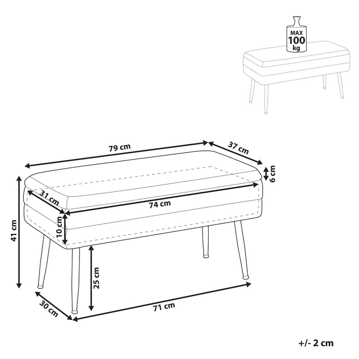 Beliani - DURHAM - Bankje - Donkergroen - Fluweel