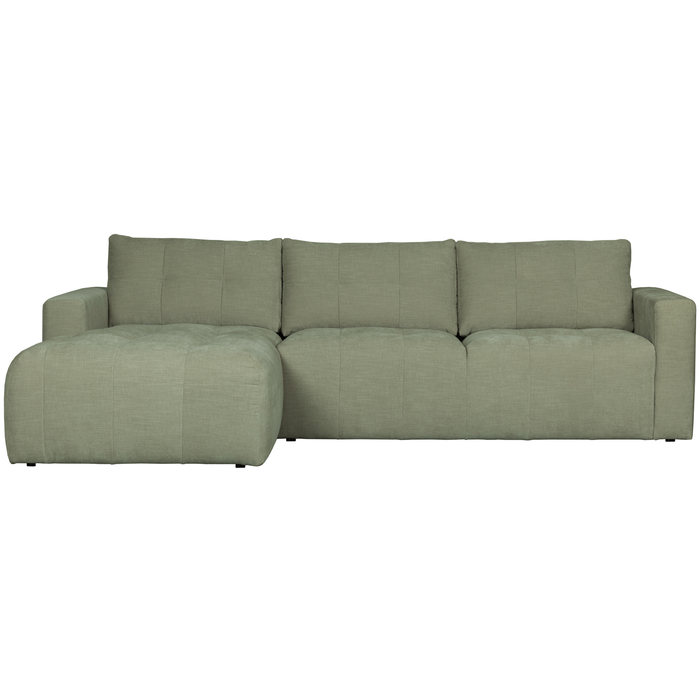 vtwonen Bar Chaise Longue Links - Stof - Groen - 87x280x170