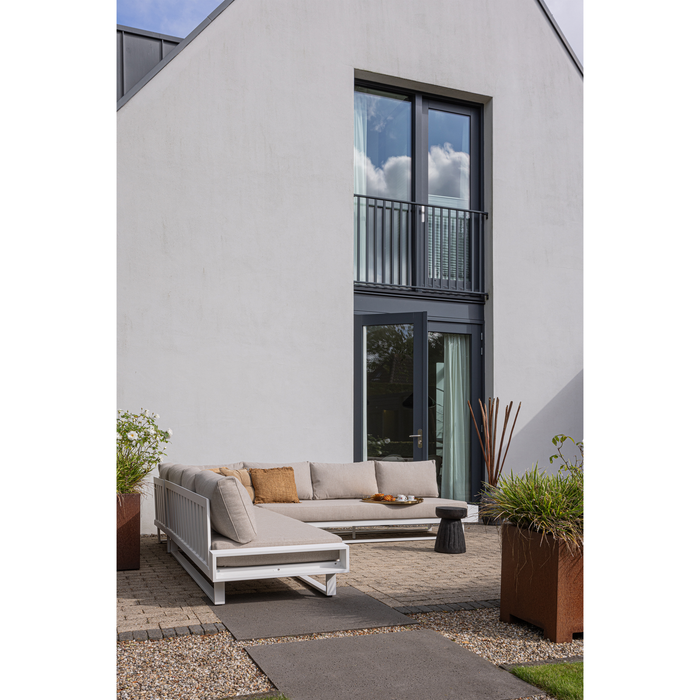 WOOOD Flint Tuinhoekbank - Aluminium - All Wheather - Wit|Naturel