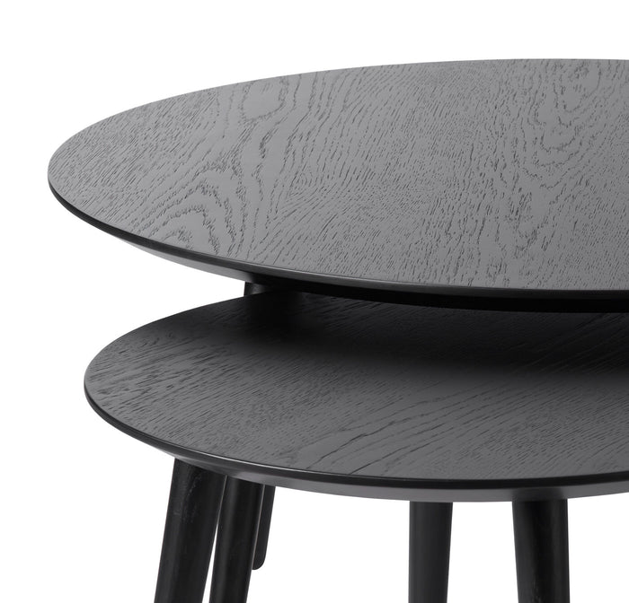 Giga Living - Salontafel Adda Rond Zwart Eiken Set van 2