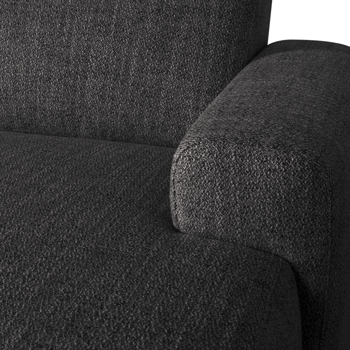 WOOOD Avelon U-Bank - Polyester - Antraciet Melange - 78x315x205