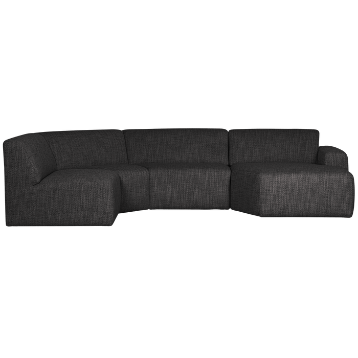 WOOOD Avelon U-Bank - Polyester - Antraciet Melange - 78x315x205