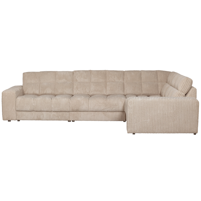 WOOOD Second Date Hoekbank Rechts - Grove Ribstof - Travertin