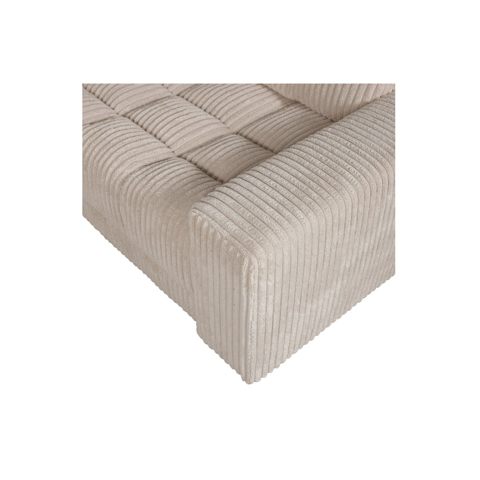 WOOOD Second Date Hoekbank Rechts - Grove Ribstof - Travertin