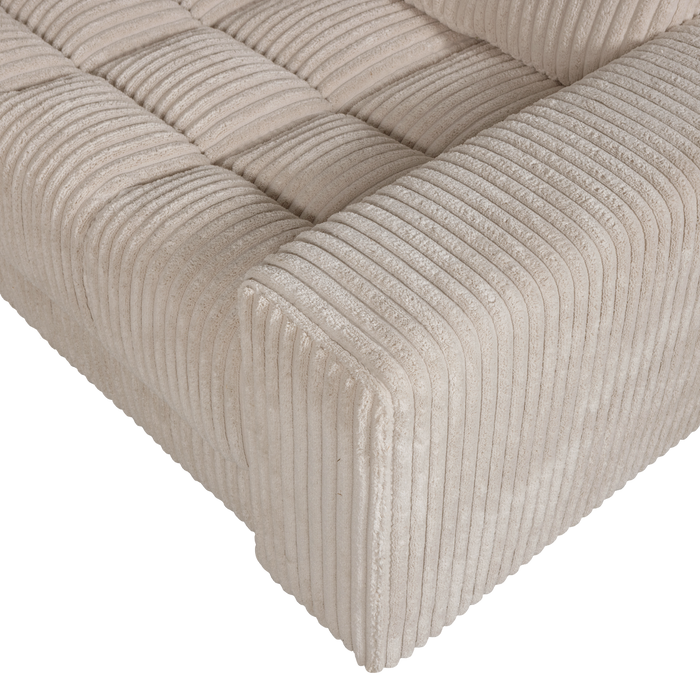 WOOOD Second Date Hoekbank Rechts - Grove Ribstof - Travertin