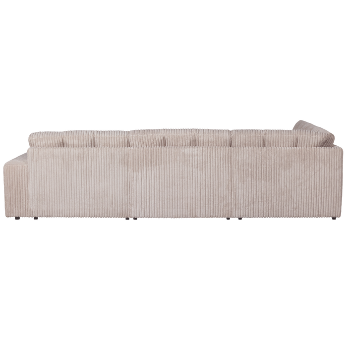 WOOOD Second Date Hoekbank Links - Grove Ribstof - Naturel