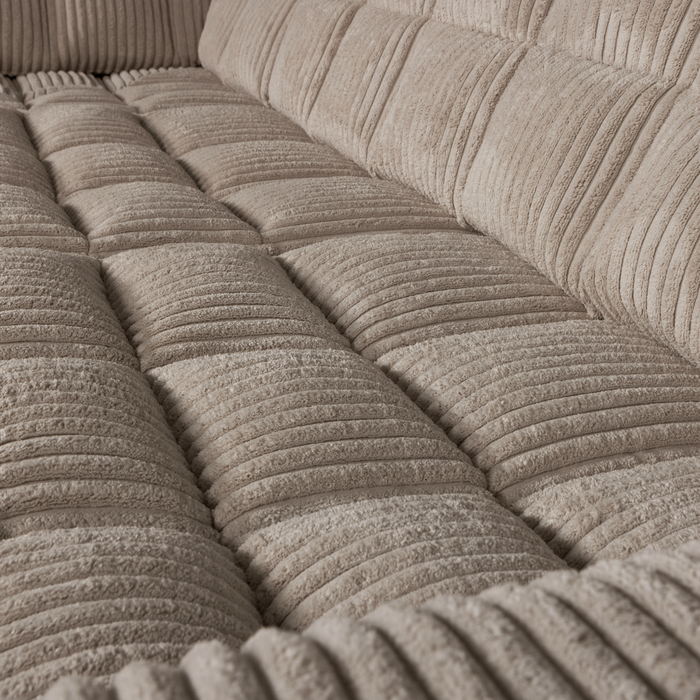 WOOOD Second Date Hoekbank Links - Grove Ribstof - Mud