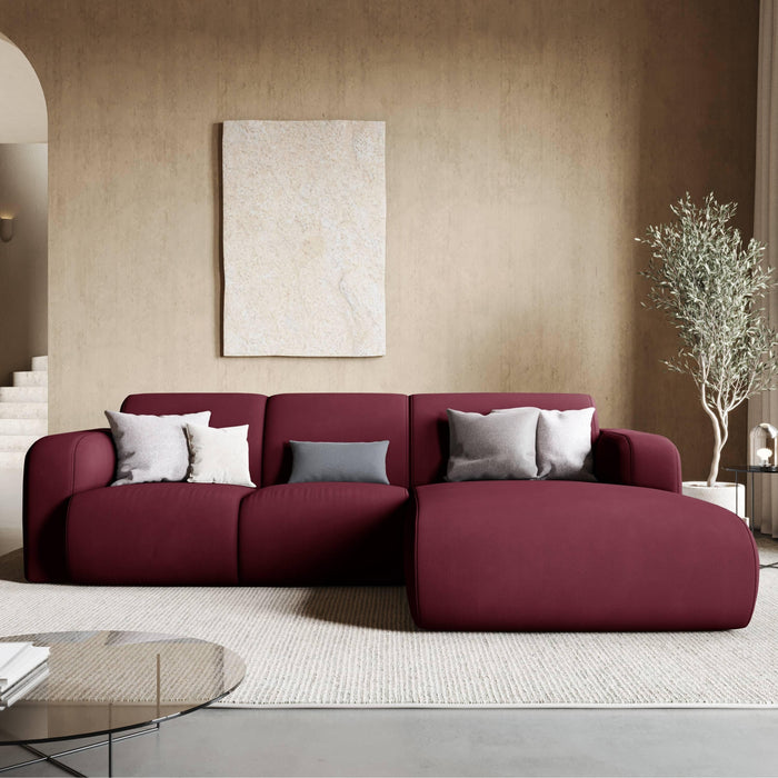 Windsor & Co Lola Hoekbank met Chaise Longue Rechts - Chenille - Bordeauxrood