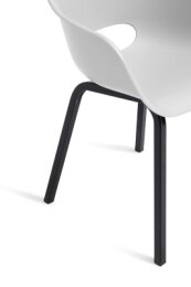 Keter Noa Tuinstoel - 2 stuks - 55x56.5x80cm - metalen onderstel - Wit