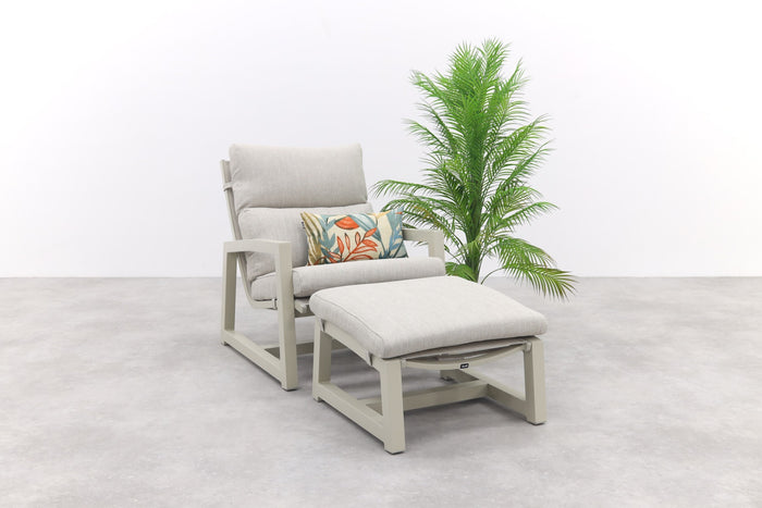 Hartman Gio loungestoel + voetenbank - Zand
