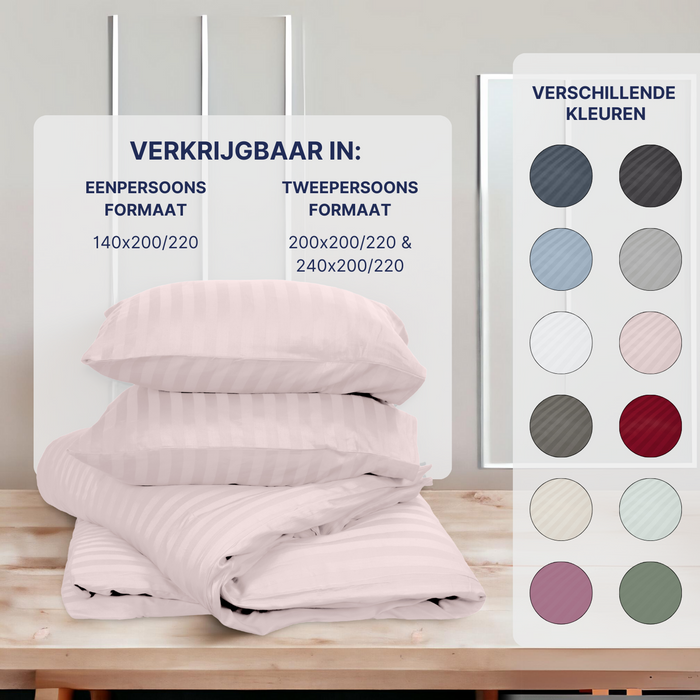 Ten Cate Katoensatijnen Dekbedovertrek - 140x200|220 - Roze