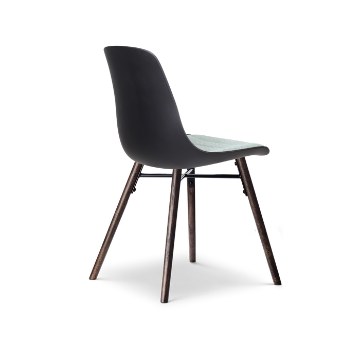 Nolon Nena-Liv Eetkamerstoel Zacht Groen - Lichtgrijs Kussen - Walnoot