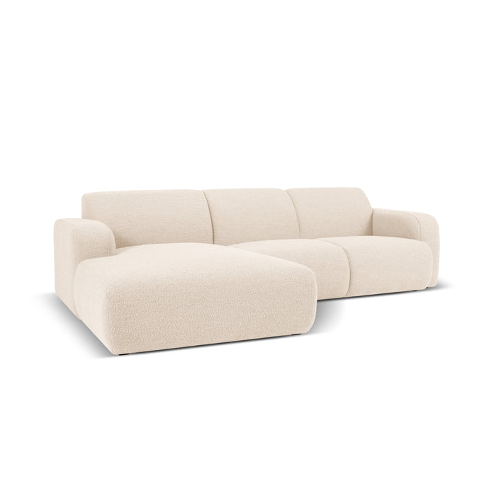 Windsor & Co Lola Hoekbank met Chaise Longue Links - Bouclé - Lichtbeige