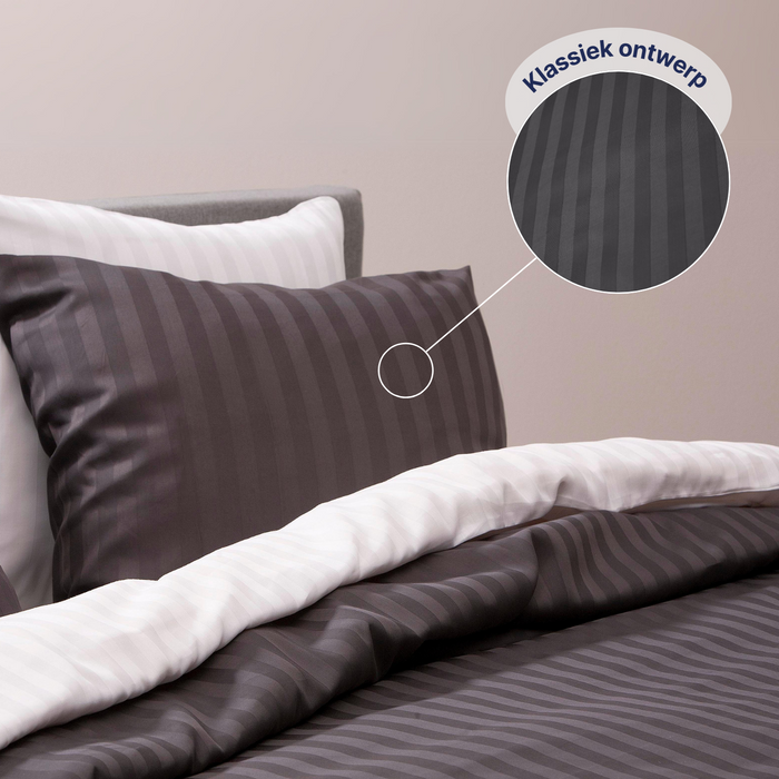 Ten Cate Katoensatijnen Dekbedovertrek - 200x200|220 - Antraciet