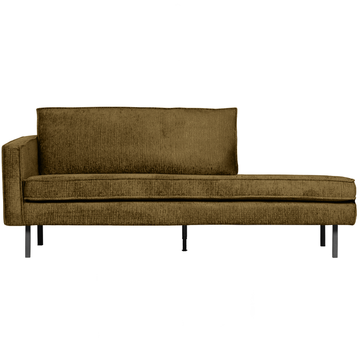 WOOOD Daybed Left Rodeo - Structure Velvet - Brass - 85x203x86